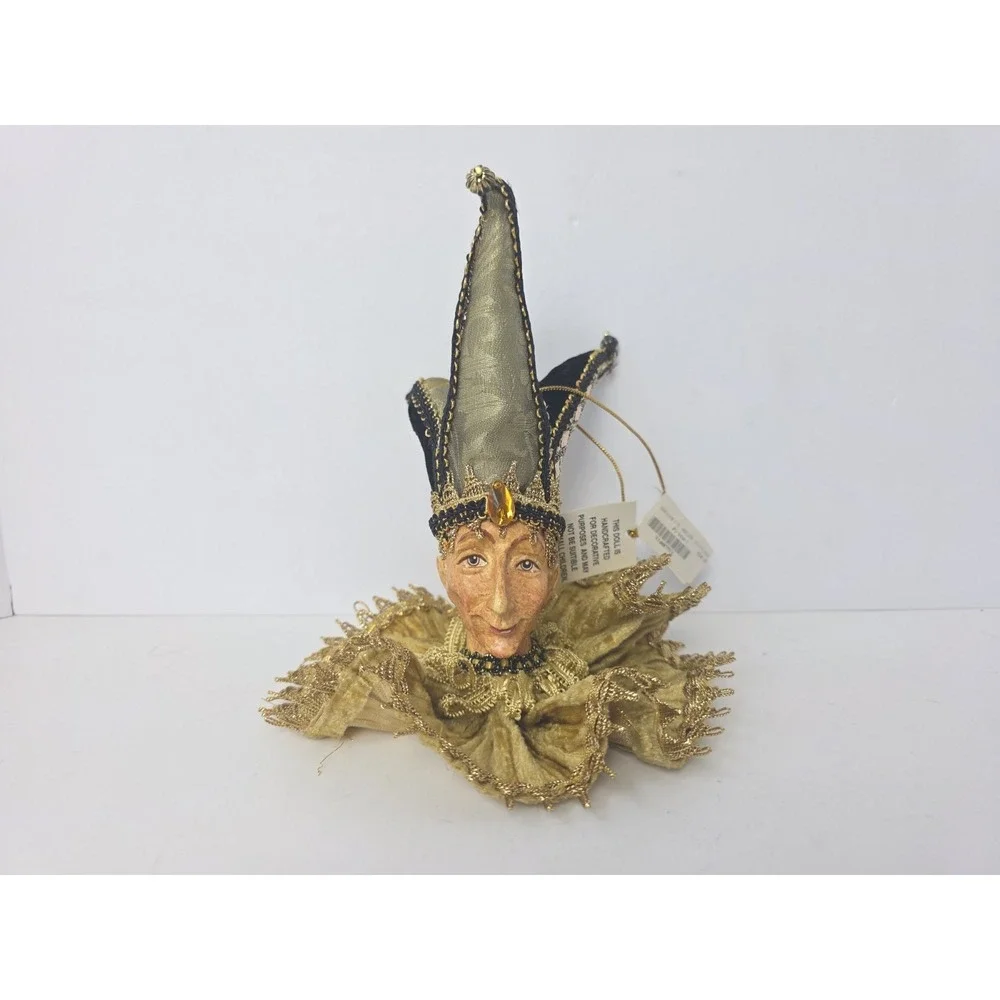 Masquerade Jester doll head ornament 7